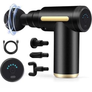 Imagem de Massageador Muscular Eletrico Profissional Pistola – Alívio da Dor, Relaxamento, Liberação Miofascial, 4 Ponteiras, Portátil e Silencioso.