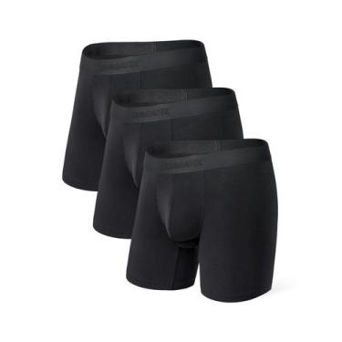 Imagem de Cuecas boxer masculinas Separatec, cuecas boxer, bambu, rayon, pretas