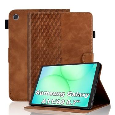 Imagem de Varohix Capa para Samsung Galaxy Tab A11/A9 modelo de 8,7 polegadas (SM-X110/X115/X117), proteção de visualização em vários ângulos, capa magnética de couro PU, suporte ajustável, capa dobrável para