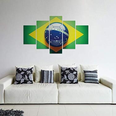 Imagem de Placas Decorativas em MDF Bandeira do Brasil 5 unidades