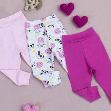 Imagem de Trio Calça Ribana Confortável Malha Suave Praticidade e Carinho - FLOR