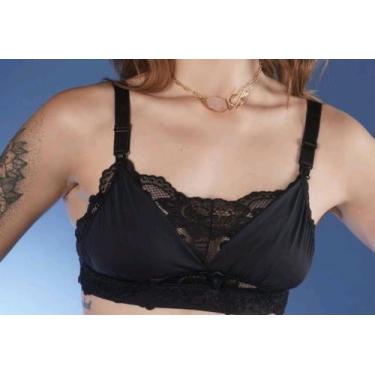 Imagem de Sutiã de amamentacão sem bojo com detalhe em renda - DLICE INTIMA, Pre
