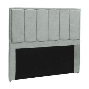 Imagem de Cabeceira Casal 140cm Nobre Tecido Bouclê Madeira Maciça Estofada Quar