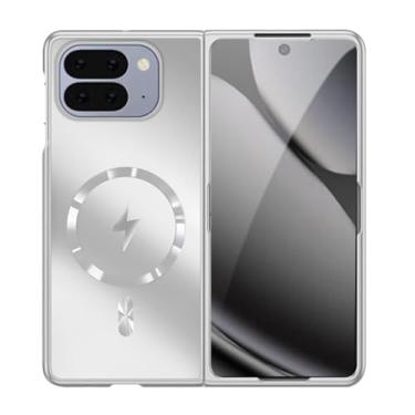 Imagem de LTLMYDAM Capa magnética para Google Pixel 10 Pro Fold, ultrafina, à prova de choque, antiimpressões digitais, suporte para carregamento sem fio, prata, 10 Pro Fold