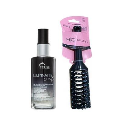 Imagem de Kit truss illuminatte oil reparador de pontas 60ml e mq escova beauty 