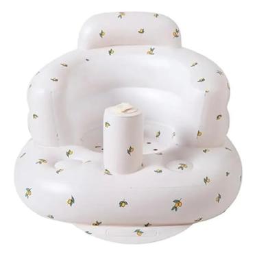 Imagem de Poltrona Sofá C/bomba Embutida Banho Inflável Bebês Infantil (Limão)