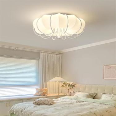 Imagem de Luminária de teto Led regulável com controle remoto Lustre moderno de pérolas com design criativo Iluminação de teto com design de flores Lâmpada de teto para quarto, escritório, cozinha, il