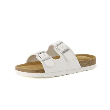 Imagem de CUSHIONAIRE Sandália infantil Lane JR com palmilha de cortiça + conforto, White Matt, 4 Big Kid