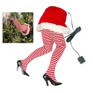 Imagem de Pernas de Mamae Noel Natal Arvore Natalina com Movimento Chute Festa Decoraçao Gramado Janela Jardim Fim de Ano Celebraçao Enfeite Festividades Confraternizaçao