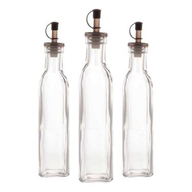 Imagem de Kit 3 Garrafas para Azeite De Vidro com Tampa Lyor 270ml