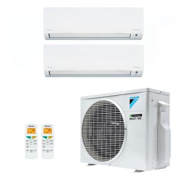 Imagem de Ar-Condicionado Bi Split Inverter R-32 Daikin 18.000 BTUs (2x Evap HW 9.000) Quente/Frio 220V