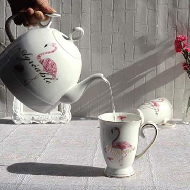 Imagem de wang hao shop Chaleiras, chaleira de cerâmica desligamento automático base rápida fervura removível proteção contra fervura a seco 1L 1Kw 2 bandejas de copo de água/chaleira + 2 copos de água/a