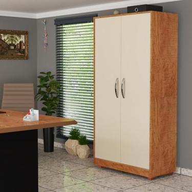 Imagem de Armário de Escritório 2 Portas em MDF Multiuso com Amplo Espaço Interno (Nature - Off)