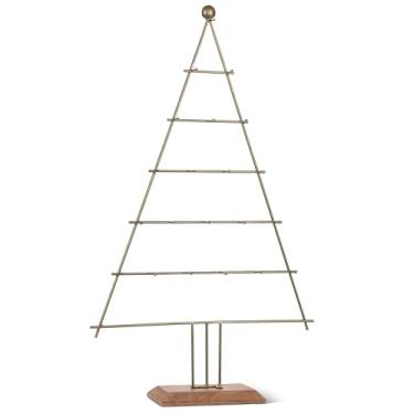 Imagem de Abbott Collection Expositor de enfeites de árvore grande - metal/madeira, ouro antigo (83,8 cm A)