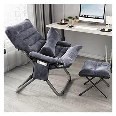 Imagem de UISLA Sofá de braço, reclinável com otomano, sofá de lazer individual estofado, dobrável, reclinável, confortável com bolso lateral, apoio para os pés para quarto/escritório/hospedagem