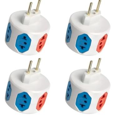 Imagem de Adaptador Tomada Benjamim 6 Entradas com Fusível de Proteção Bivolt 10A 220V 110V Plug 2 e 3 Pinos Extensor de Energia Multi Tomadas Elétrico Seguro Ideal para Casa e Escritório PREMIUM (3)