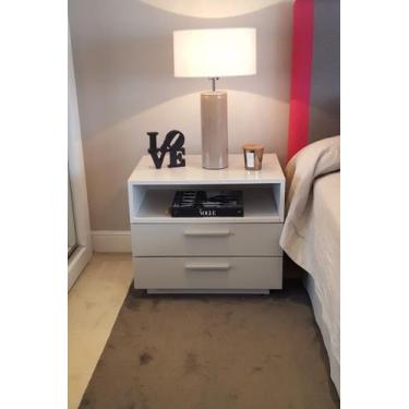 Imagem de Mesa de cabeceira mdf branco laqueado - Cedrono