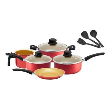 Imagem de Jogo De Panelas Antiaderente Cereja Arnix 8 Peças