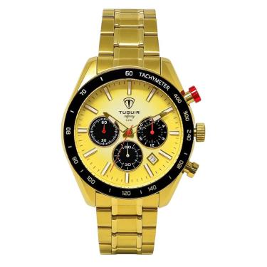 Imagem de Relógio Tuguir Masculino Ref: Tgi37115 Cronógrafo Aço Dourado
