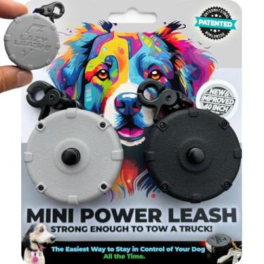 Imagem de Lazy Leash! Mini coleira elétrica para aventura, treinamento, diversão e controle. Chumbo de encaixe ajustável patenteado de 91,44 cm forte o suficiente para rebocar um caminhão de 1,8 kg! (cinza pedra + brinde)