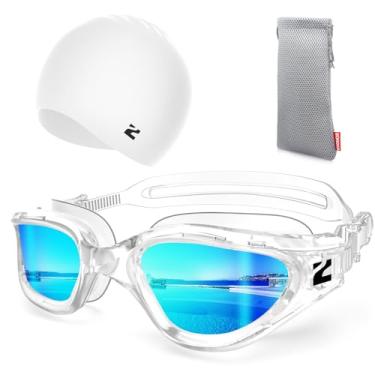 Imagem de ZIONOR Óculos de natação G1 Lite com touca de natação, confortável, anti-embaciamento, conjunto de óculos de natação para adultos, homens e mulheres