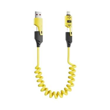 Imagem de Cabo Telescópico USB Tipo C De 65W 6A 4 Em 1 Carregador Rápido Para iP