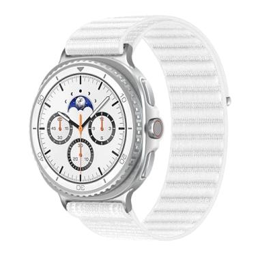 Imagem de Pulseiras elásticas para Samsung Galaxy Watch 8 de 40 mm e 44 mm/Watch 8 Classic 46 mm masculino e feminino, fivela de paraquedas, tecido elástico, pulseira esportiva de nylon para Samsung Watch 8 40
