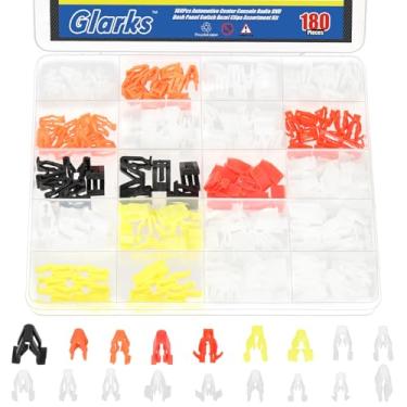 Imagem de Glarks Conjunto de clipes de painel de painel de painel de painel de painel de painel de 180 peças, acabamento interno, painel de painel, moldura de interruptor de painel de painel, porta-malas de