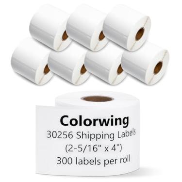 Imagem de COLORWING Etiqueta de 2-5/40.6 cm x 10.2 cm compatível com 30256 DYMO LabelWriter 450 etiquetas de envio, 59 mm x 102 mm LW papel branco funciona com 450 impressoras Twin Turbo, 4XL [8 rolos, 300