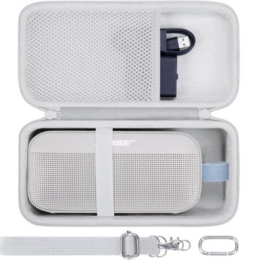 Imagem de co2CREA Capa de viagem rígida de substituição para alto-falante portátil Bose SoundLink Flex 2ª geração/Bose SoundLink Flex Bluetooth (capa cinza)