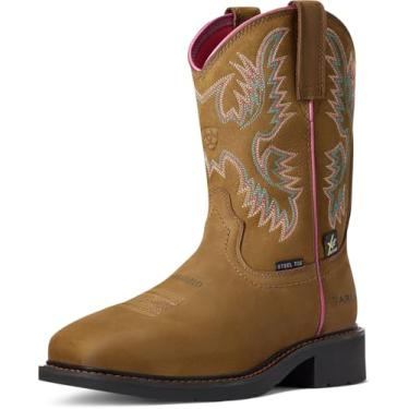 Imagem de Ariat Bota de trabalho feminina Krista Metguard com bico de aço, Marrom escuro, 39