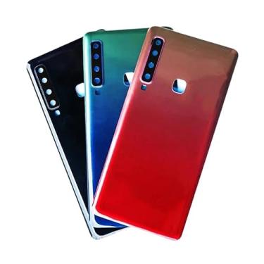 Imagem de SHOWGOOD Capa traseira para Samsung Galaxy A9 2018 A920 capa traseira painel de porta traseira capa de chassi adesivo de substituição de lente de câmera (Aurora com lente)