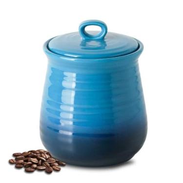 Imagem de Hasense Recipientes de armazenamento de cozinha, recipiente de 1000 ml com tampas herméticas, pote de biscoito com tampa hermética para bancada, recipiente de cozinha elegante para farinha, chá