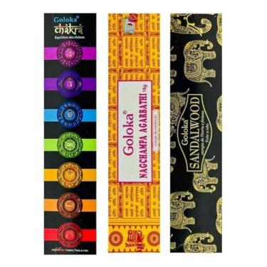 Imagem de Kit Incensos Massala Goloka Nag Champa - Chakra - Sandalwood