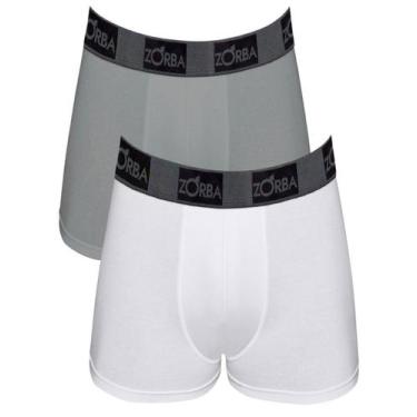 Imagem de Kit 2 Cuecas Boxer Plus Zorba 632717 P/GG, M, 038, Branco, Grafite