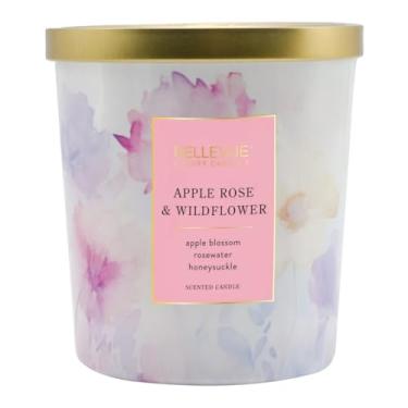 Imagem de Vela perfumada de luxo, 340 g, cera de mistura de soja, óleos essenciais, queima de longa duração, fragrâncias domésticas, aromaterapia para casa perfumadas perfumadas perfumadas: maçã rosa e flores
