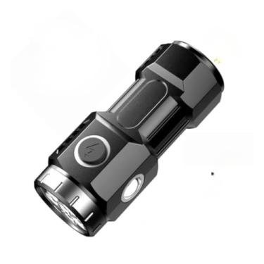 Imagem de Mini Lanterna Tática Portátil Recarregável com Imã | LED de Alta Intensidade | 3 Modos de Iluminação | Resistente à Água | Ideal para Camping, Trilhas, Vigilância e Uso Diário