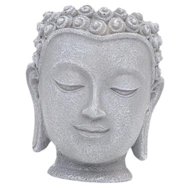 Imagem de Generic Vaso de flores em forma de cabeça de Buda, estatueta para plantas, decoração de mesa ou centro de mesa, Altura 11.2 Cm