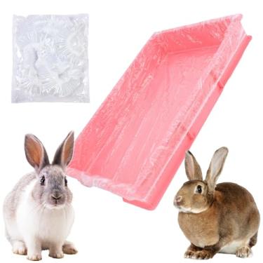 Imagem de SquEqu Pacote com 50 forros descartáveis para caixa de areia de coelho forro de capa de gaiola de coelho impermeável para treinamento de porquinho-da-índia bandeja de penico de coelho bandeja de areia