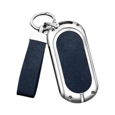 Imagem de Capa De Chave De Couro Mercedes Com Shell Metálico Para Chave Do Class