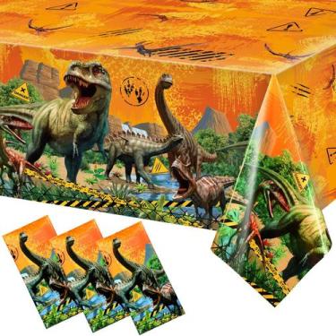 Imagem de Toalha de mesa Tiamon Dinosaur Party 138 x 274 cm, plástico, 3 unidade