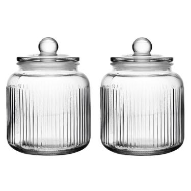 Imagem de Conjunto De 2 Potes Herméticos De Vidro Canelado 1,3l Essência Lyor