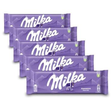 Imagem de Chocolate Milka Alpine Milk Kit 5 Barras De 250G