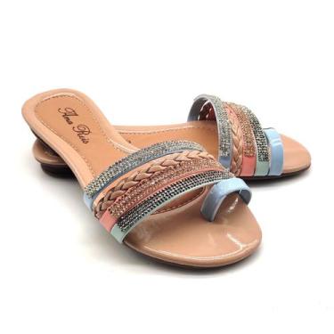 Imagem de Sandália Feminina Rasteirinha Salto 2 Cm de Slide 138 - Ana Reis, Colo