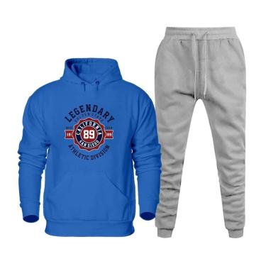 Imagem de Conjunto Moletom Plus Size Blusa Estampada e Calça Comprida Elastico na Cintura Cordao Ajustavel