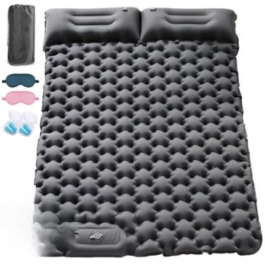 Imagem de Colchão Inflável para Casal - Infável Rápido e Confortável para Camping, Visitas e Descanso em Casa(cinza)