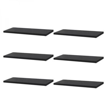 Imagem de Kit 6 Prateleiras 40 x 20cm Preta Suporte Invisível