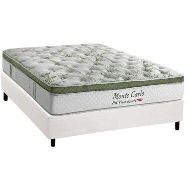 Imagem de Cama Box Casal: Colchão Molas Herval Ensacadas Monte Carlo Hr Visco + Base Branco(138X188)