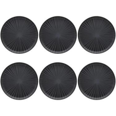 Imagem de Jogo De Jantar Oxford Pratos Rasos 26cm 06 Peças Flat Onix Carâmica