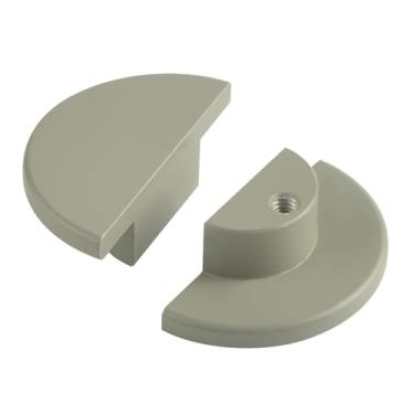 Imagem de funifiti Pacote com 6 alças verdes para armários e gavetas, puxadores de meia lua, cômoda, alça de fixação de ponto único, semicírculo, decoração de móveis de quarto infantil